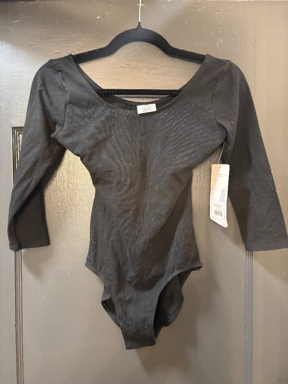 3/4 Sleeve Black Danskin Leotard